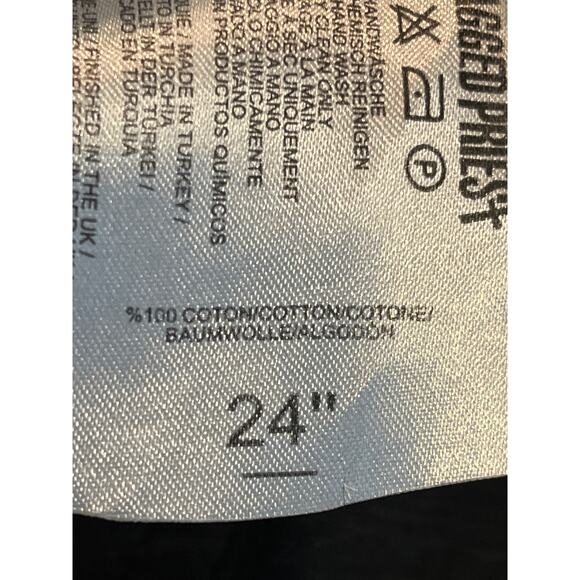 The Ragged Priest Lucky Cat Jeans Black Denim Size 24 Embroidered - Picture 8 of 10